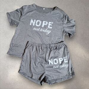 COPY - Gray 'Nope Not Today' Pajama Set